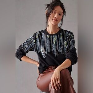 Anthropologie ‘Let Me Be Disco’ sequin and beaded sweatshirt